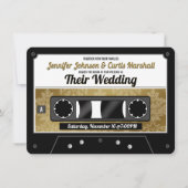 Faire-part de mariage de bande Cassette Rétro (Devant)