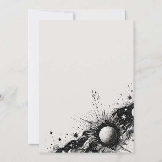 Faire-part de mariage de bande céleste (Dos)