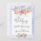 Faire-part de mariage de bande d'aquarelle florale (Devant)