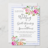 Faire-part de mariage de bande d'aquarelle florale (Devant)