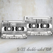 Faire-part de mariage de bande en argent rétro RSV