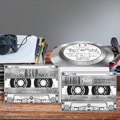 Faire-part de mariage de bande en argent rétro RSV