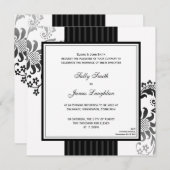 Faire-part de mariage de bande monochrome noir et  (Devant / Derrière)