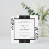 Faire-part de mariage de bande monochrome noir et  (Debout devant)