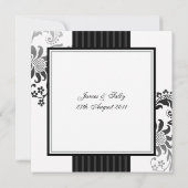 Faire-part de mariage de bande monochrome noir et  (Dos)