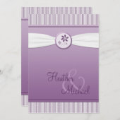 Faire-part de mariage de bande violet de lavande (Devant / Derrière)