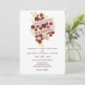 Faire-part de mariage de bannière de bouquet flora (Debout devant)