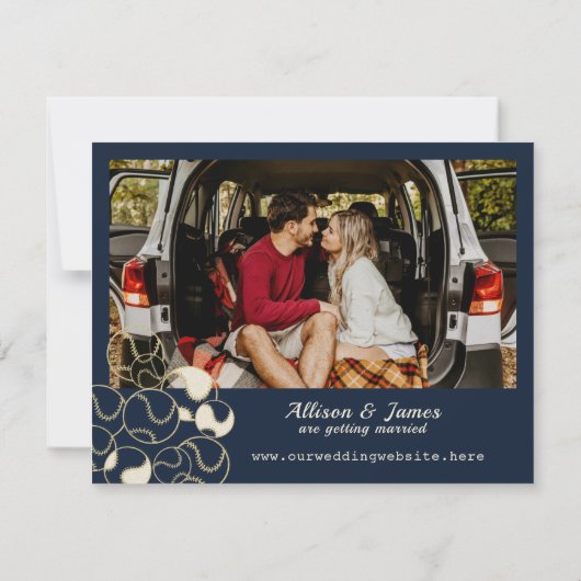 Faire-part de mariage de baseball (Dos)