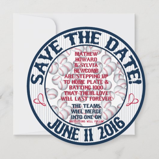 Faire-part de mariage de baseball - Date limite -  (Dos)