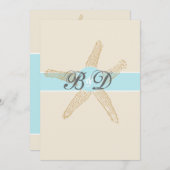 Faire-part de mariage de Beach Starfish (Devant / Derrière)