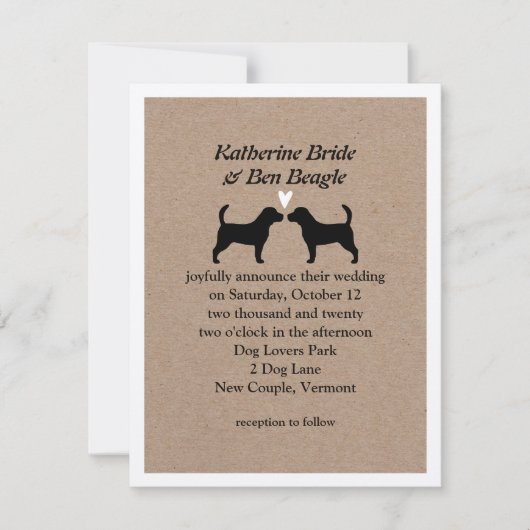 Faire-part de mariage de Beagles (Devant)