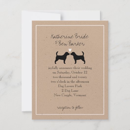 Faire-part de mariage de Beagles (Devant)