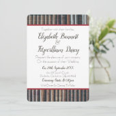 Faire-part de mariage de bibliothèque vintage (Debout devant)