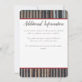 Faire-part de mariage de bibliothèque vintage (Dos)
