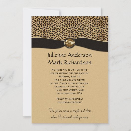 Faire-part de mariage de bijoux en ruban FAUX Empr (Devant)