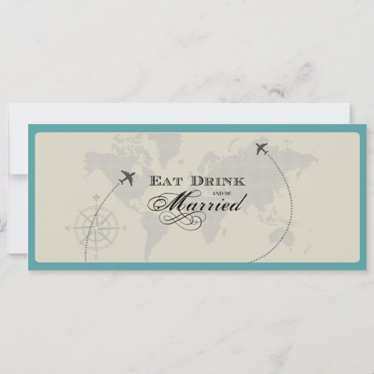 Faire-part de mariage de billet d'avion DÉBLOQUÉ (Dos)