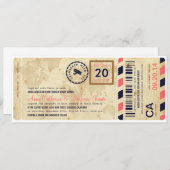 Faire-part de mariage de billet de carte (Devant / Derrière)