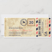 Faire-part de mariage de billet de carte (Devant)