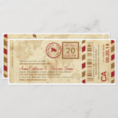 Faire-part de mariage de billet de la carte d'emba (Devant / Derrière)