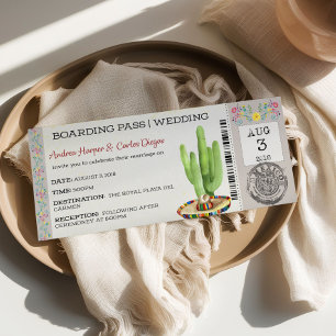 Faire-part de mariage de billet de la carte d'emba