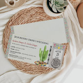 Faire-part de mariage de billet de la carte d'emba