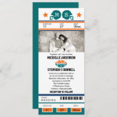 Faire-part de mariage de billet du football (Devant / Derrière)