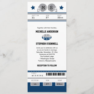 Faire-part de mariage de billet du football
