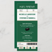 Faire-part de mariage de billet pour le hockey sur
