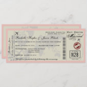 Faire-part de mariage de billets de compagnies aér (Devant / Derrière)