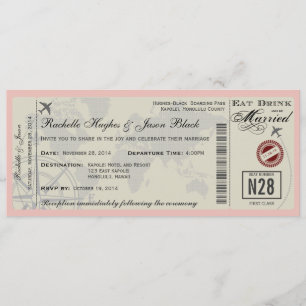 Faire-part de mariage de billets de compagnies aér
