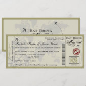 Faire-part de mariage de billets de compagnies aér (Devant / Derrière)