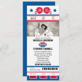 Faire-part de mariage de billets de football (Devant / Derrière)