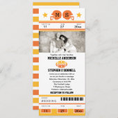 Faire-part de mariage de billets de football (Devant / Derrière)