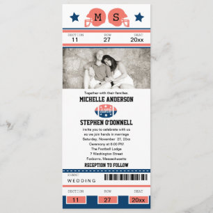 Faire-part de mariage de billets de football