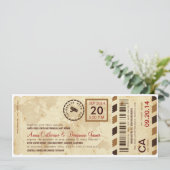 Faire-part de mariage de billets de la carte d'emb (Debout devant)