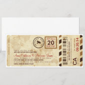 Faire-part de mariage de billets de la carte d'emb (Devant / Derrière)