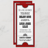 Faire-part de mariage de billets de théâtre (Devant / Derrière)