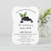 Faire-part de mariage de Blackberry rustique aquar (Debout devant)
