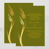 Faire-part de mariage de blé vert d'automne (Devant / Derrière)