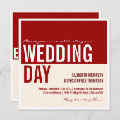 Faire-part de mariage de bloc graphique moderne en (Devant / Derrière)