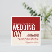 Faire-part de mariage de bloc graphique moderne en (Debout devant)