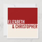 Faire-part de mariage de bloc graphique moderne en (Dos)