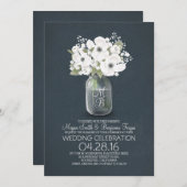 faire-part de mariage de bocal de mason à fleurs r (Devant / Derrière)