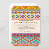 Faire-part de mariage de Bohemian Aztec Ikat (Devant / Derrière)