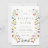 Faire-part de mariage de boho fleur sauvage coloré (Devant)