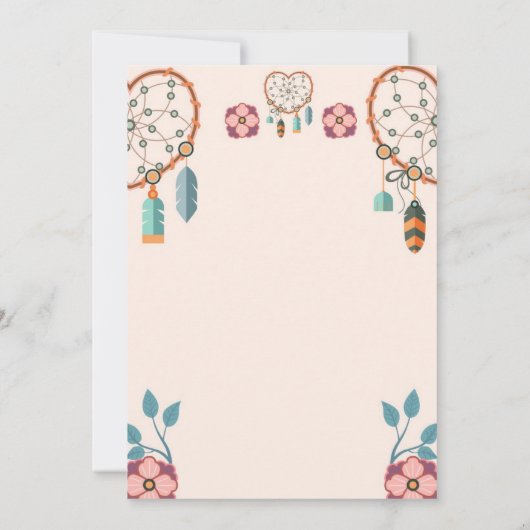 faire-part de mariage de boho plat (Dos)