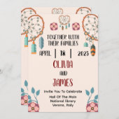 faire-part de mariage de boho plat (Devant / Derrière)