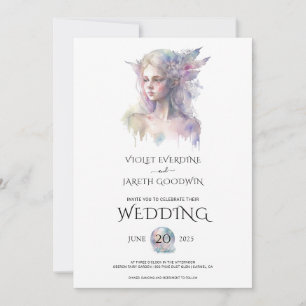 Faire-part de mariage de bois de fée enchanté