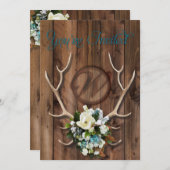 faire-part de mariage de bois rustique avec Magnol (Devant / Derrière)