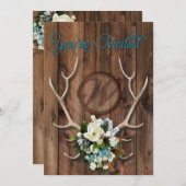 faire-part de mariage de bois rustique avec Magnol (Devant / Derrière)